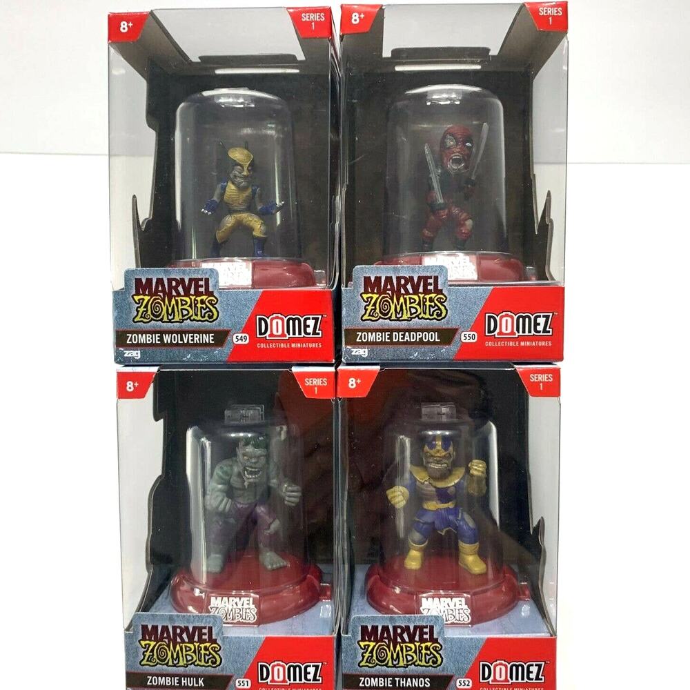 Domez Marvel Zombies Wolverine Deadpool Thanos Hulk Series 1- 4 Pack 549 - 552